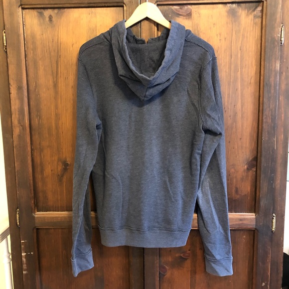 Hollister Hooded Sweatshirt Half Button Men’s Size Medium Blue Hoodie - Picture 2 of 8